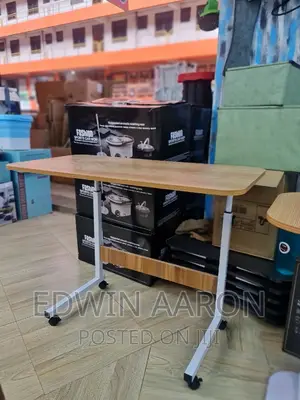 Portable Laptop Desk With Rollers and Shelves