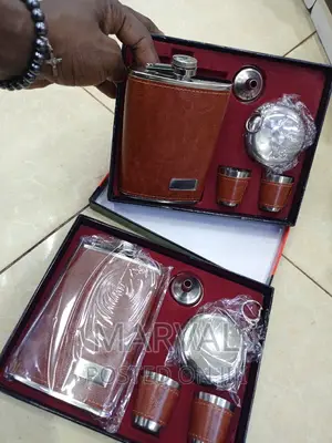 Hip Flask Gift Set - 9oz Stainless Steel With Shot
