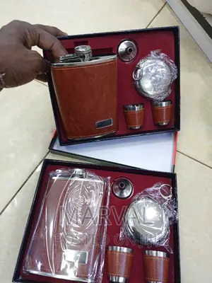 Hip Flask Gift Set - 9oz Stainless Steel With Shot