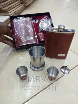Hip Flask Gift Set - 9oz Stainless Steel With Shot