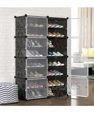 8 Tier Shoe Rack Cabinet With Doors For Closet