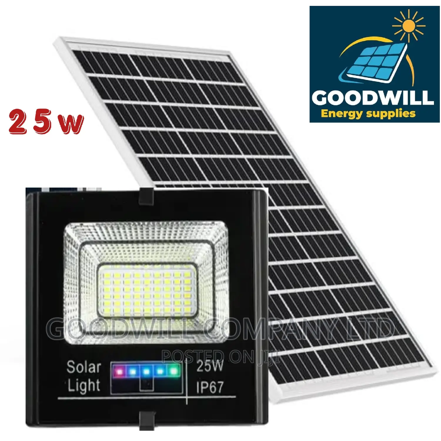 25w Solar Flood Light With Inbuilt Lithium Battery