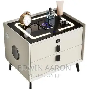 Smart Bedside Table With LED, Wireless Charging and Speaker.