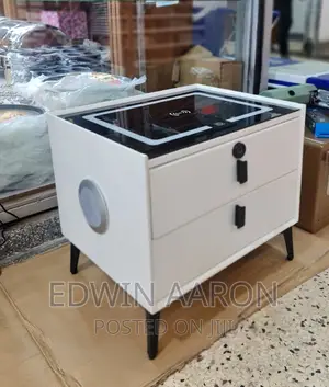 Smart Bedside Table With LED, Wireless Charging and Speaker.