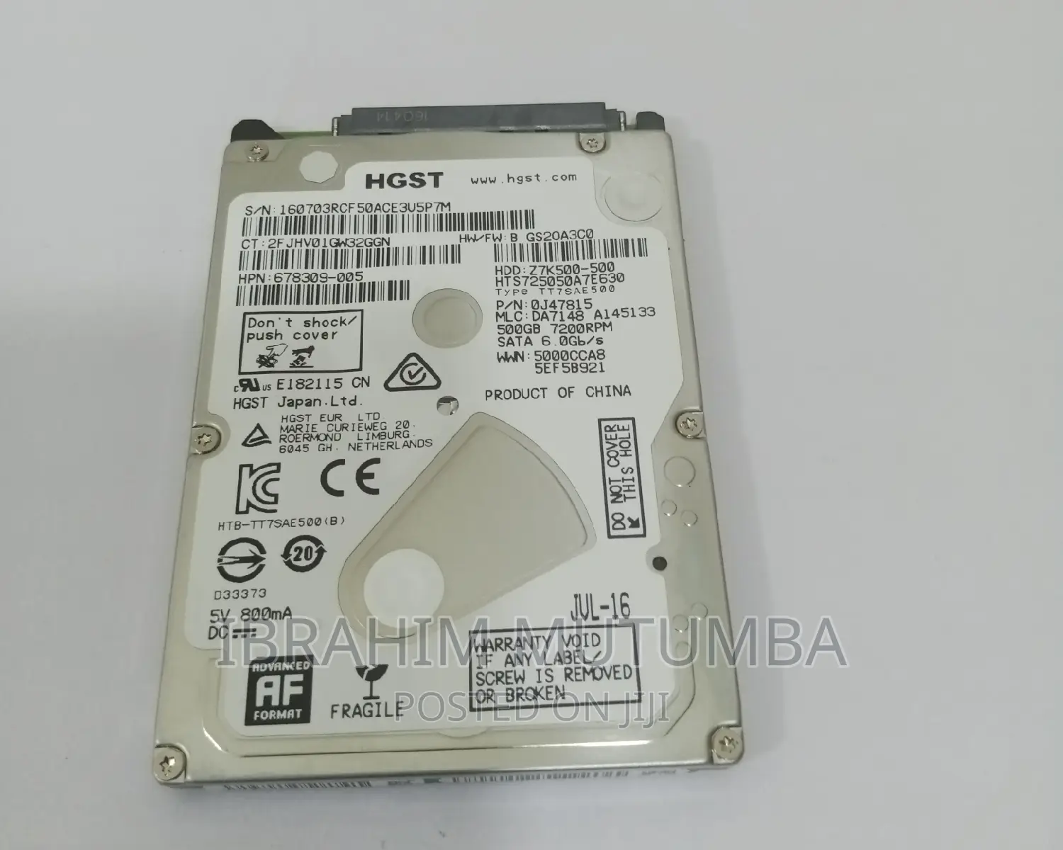 It's HDD HGST Healthy 100%