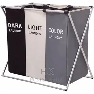 Foldable 3 Compartments
Laundry Basket (Dark/Light/Color)