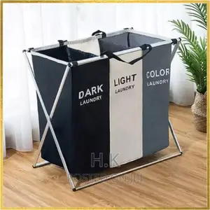 Foldable 3 Compartments
Laundry Basket (Dark/Light/Color)