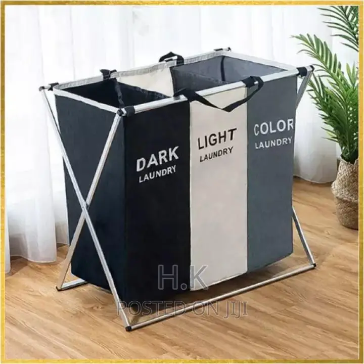 Foldable 3 Compartments
Laundry Basket (Dark/Light/Color)