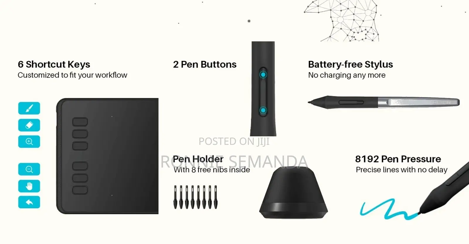 Huion H640p Graphics Drawing and Free Writing Tablet