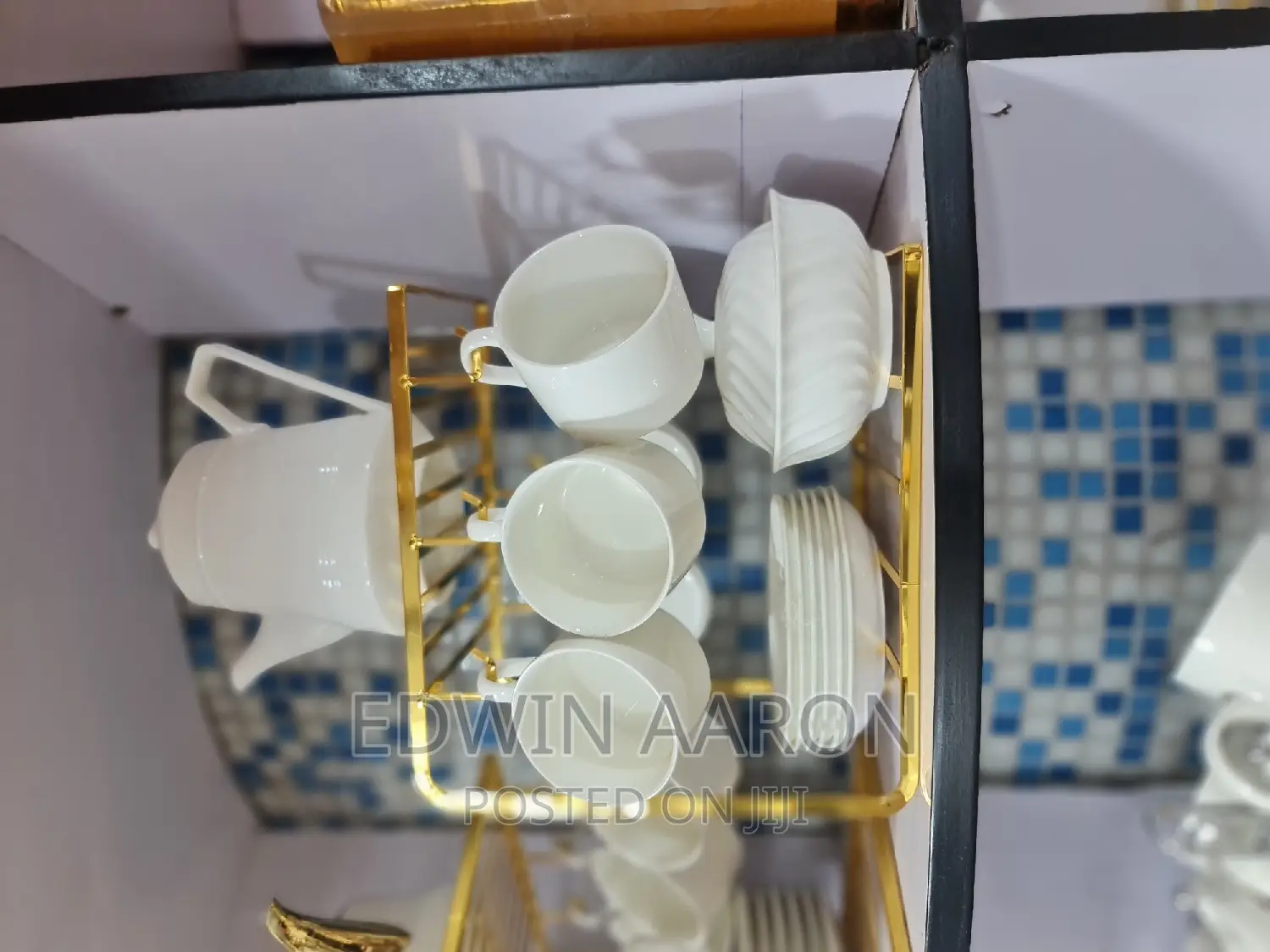 Tea Sets With Tea Pots and Golden Stands