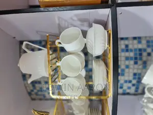 Tea Sets With Tea Pots and Golden Stands