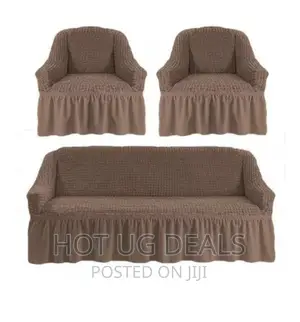 3 + 1 + 1 Elastic Sofa Seat Cover Set - Brown