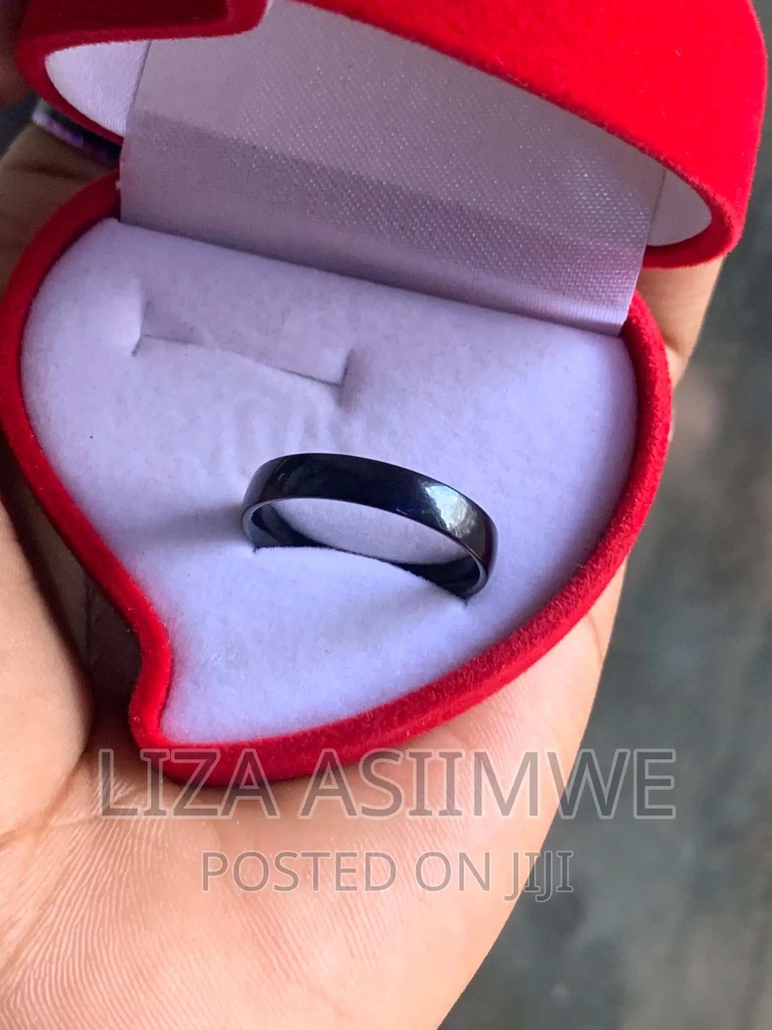 Black Wedding Ring Available Only in Size 18 (8)