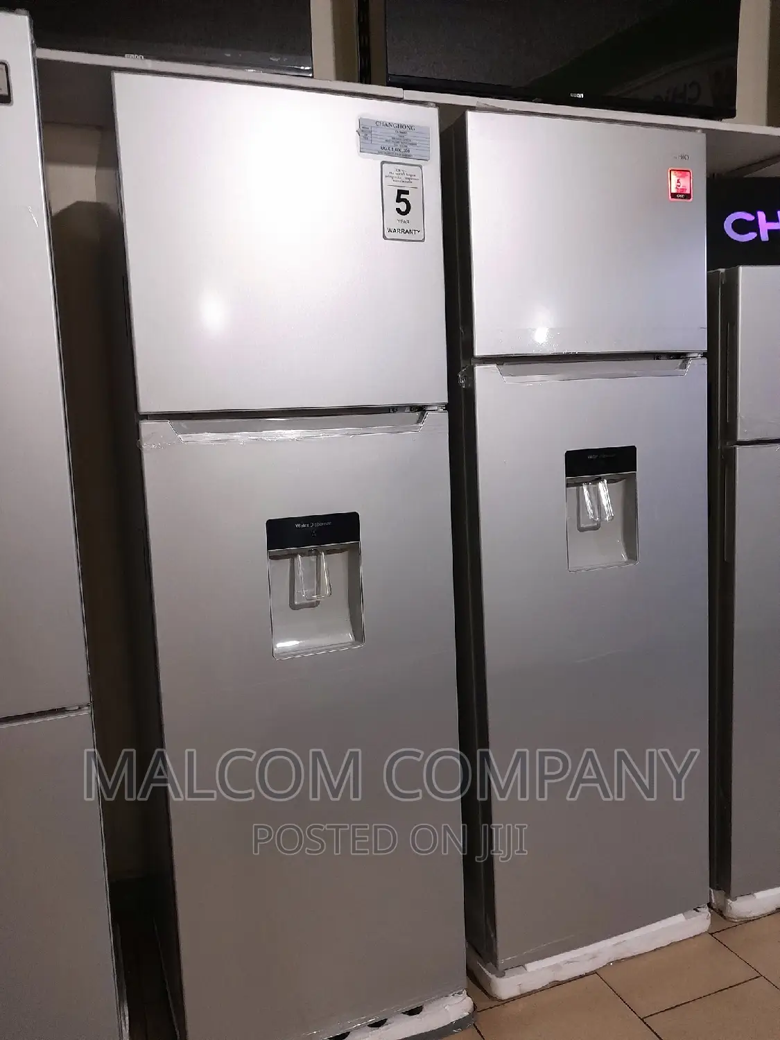 330L Double Door Silver Defrost Fridge With Water Dispenser