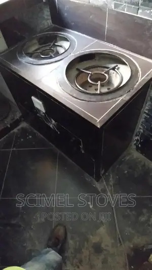 Double Burner Charcoal Cook Stove With Fans
