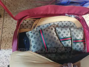 Cream Louis Vuitton and Gucci Label Car Seat Covers