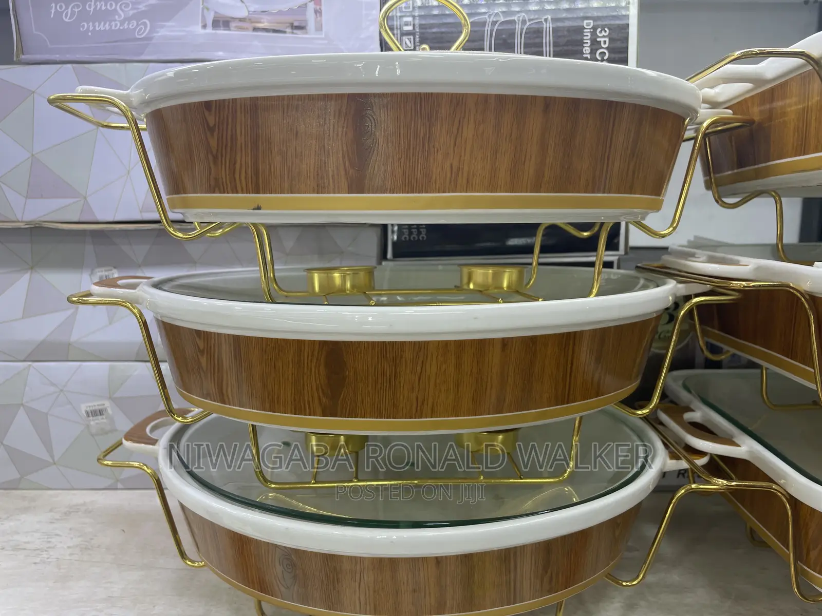 3pcs Set of Classic Ceramic Dish Warmers