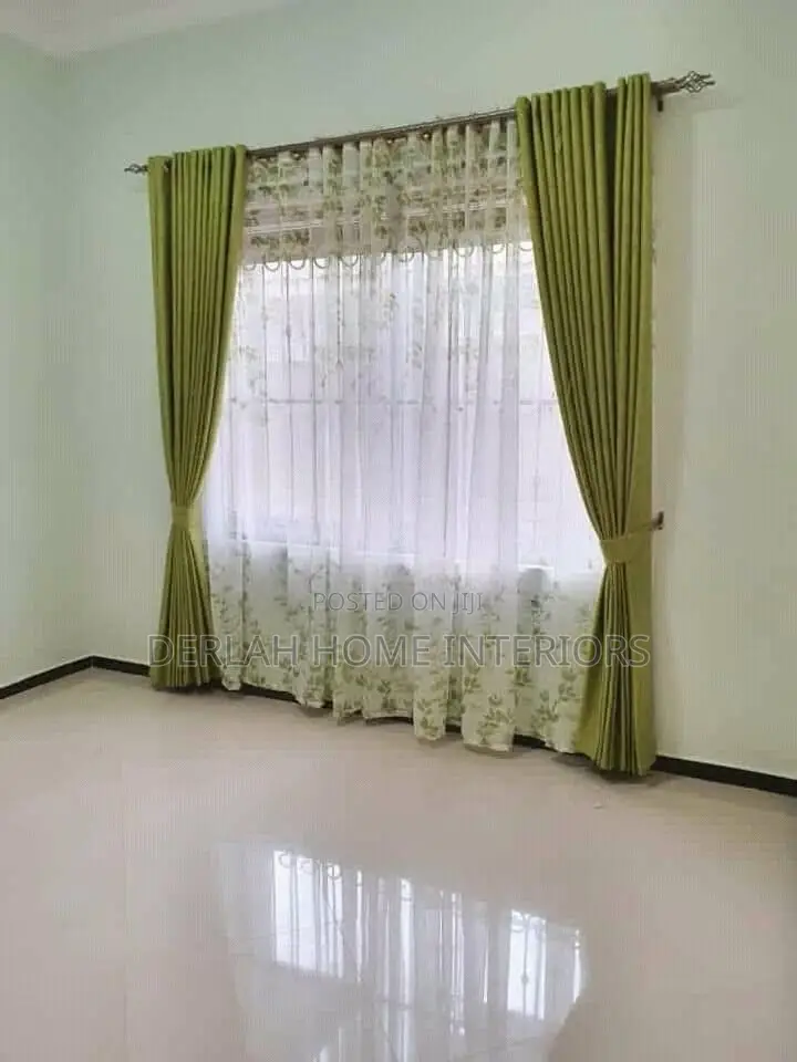Green Curtains Per Full Complete Set With Net