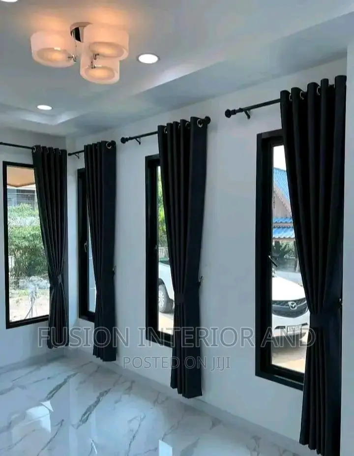 Black Plain Curtains