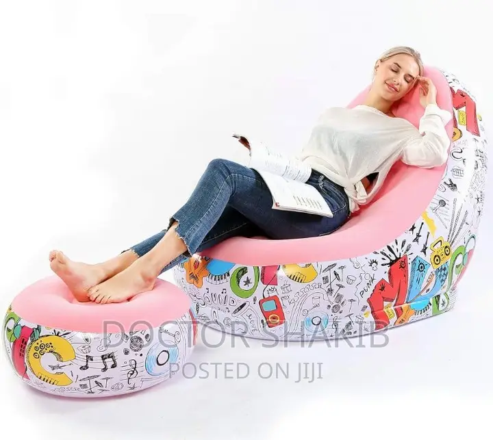 Inflatable Foldable Recliner Single Flocking Sofa Set