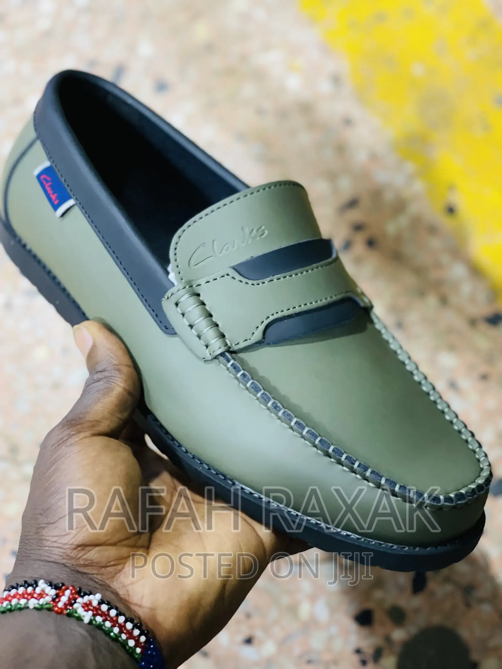 Original Army Green Clarks Moccasins