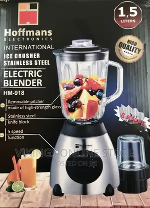 1.5litres Hoffman Ice Crusher Hm 918 Blender- Multicolour