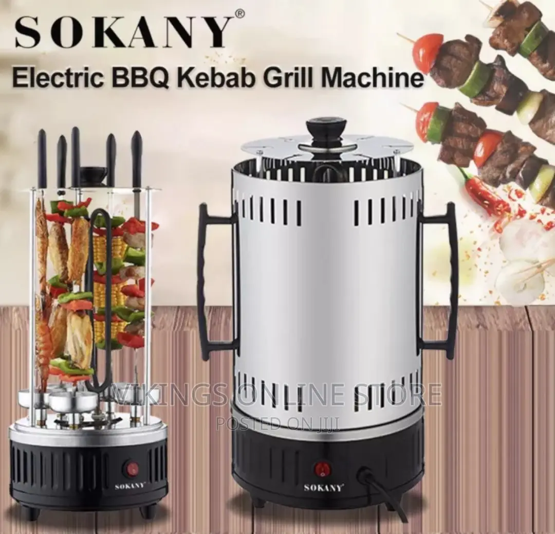 Sokany 6pc Barbeque Electric Skewers- Silver