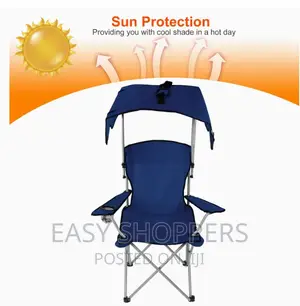 Camping Chair With Canopy Sun Shade Cup Holder