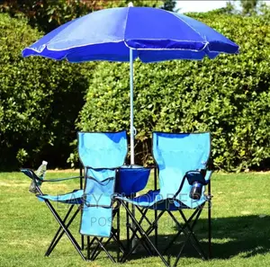 Portable Folding Picnic Double Chair W/Umbrella Outdoor