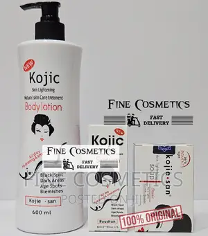 Kojie San Kojic Acid Lightening Set Of; Lotion, Soap + Serum