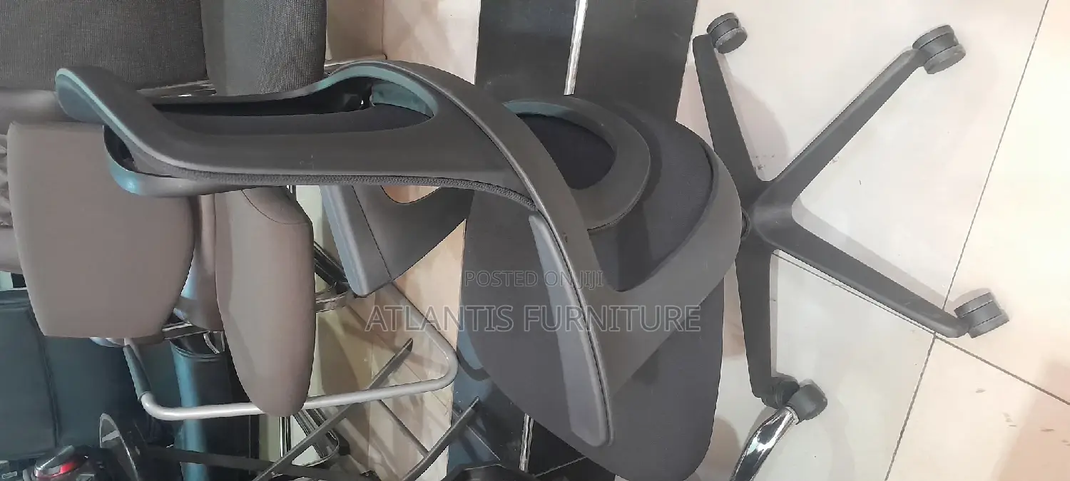A Durable Netted Office Chair Without Headrest