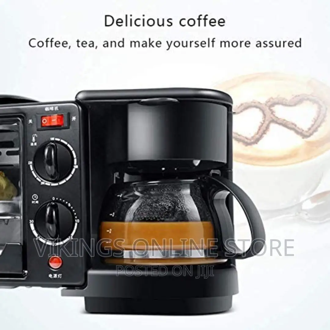 3 in 1 Breakfast Maker With a Coffee Maker, Griddle, Oven