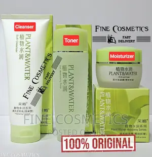 Plant and Water Facial Set Of; Toner, Cleanser + Moisturiser