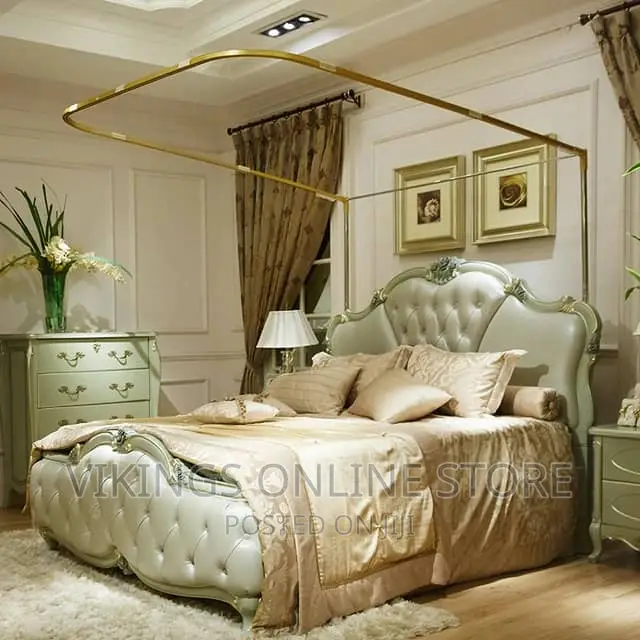 Two Stand Luxury 5*6 Rail Mosquito Net – Cream
