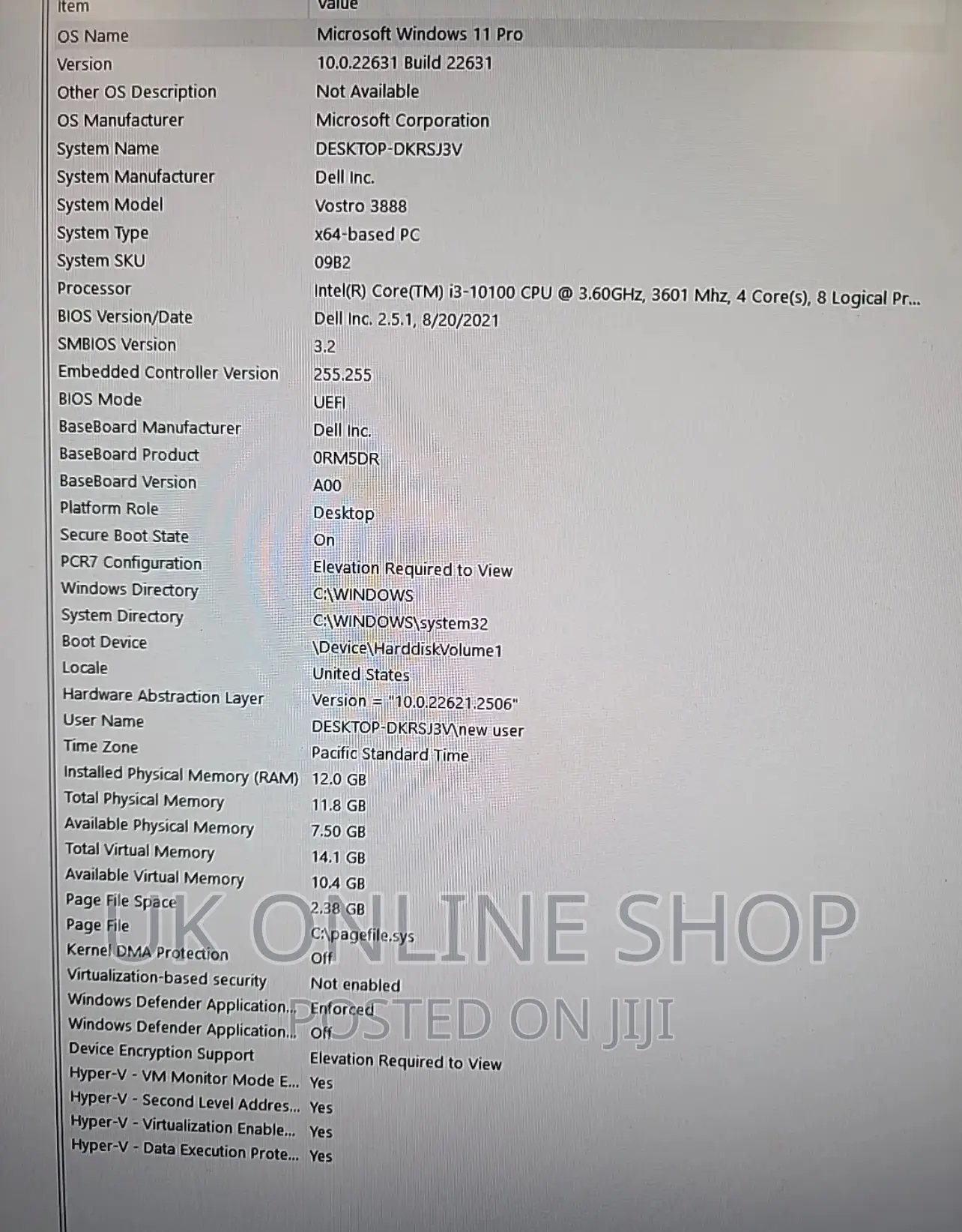 Desktop Computer Dell Vostro 3900 8GB Intel Core I3 HDD 500GB