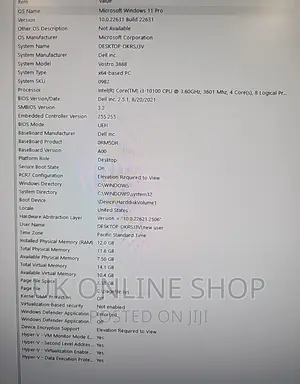 Desktop Computer Dell Vostro 3900 8GB Intel Core I3 HDD 500GB