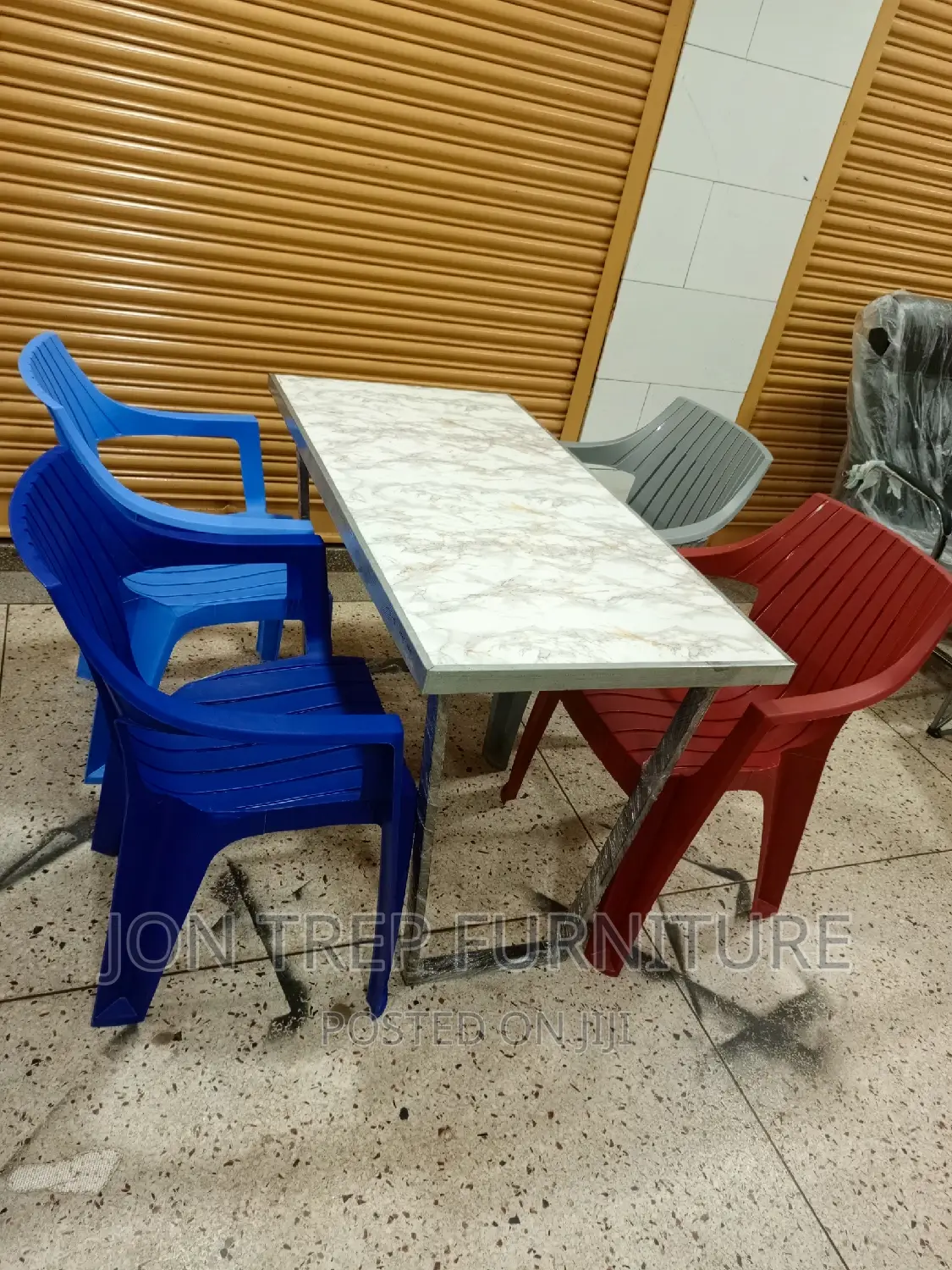Plastic Restaurant Chairs and Table.
