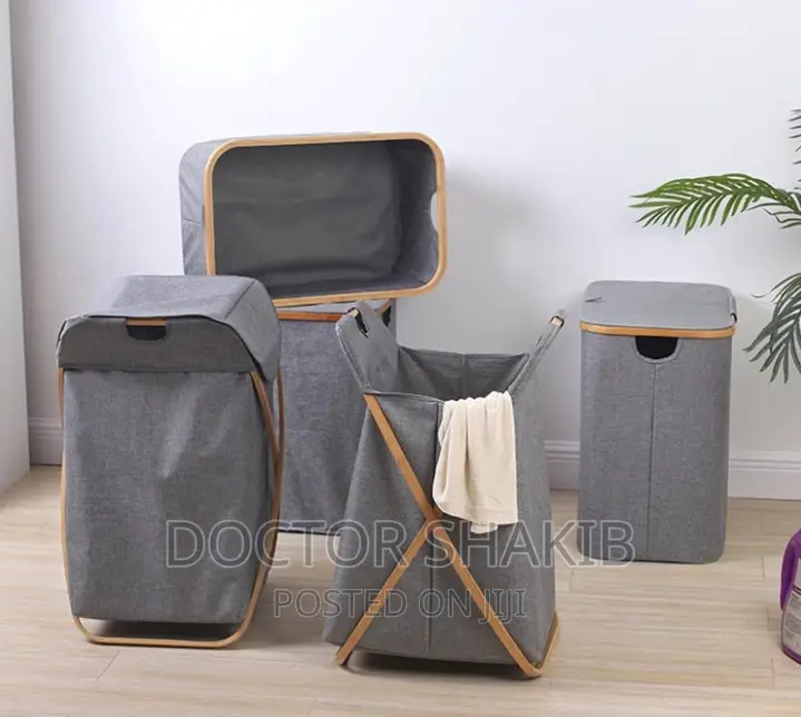 Bathroom Bamboo Laundry Basket