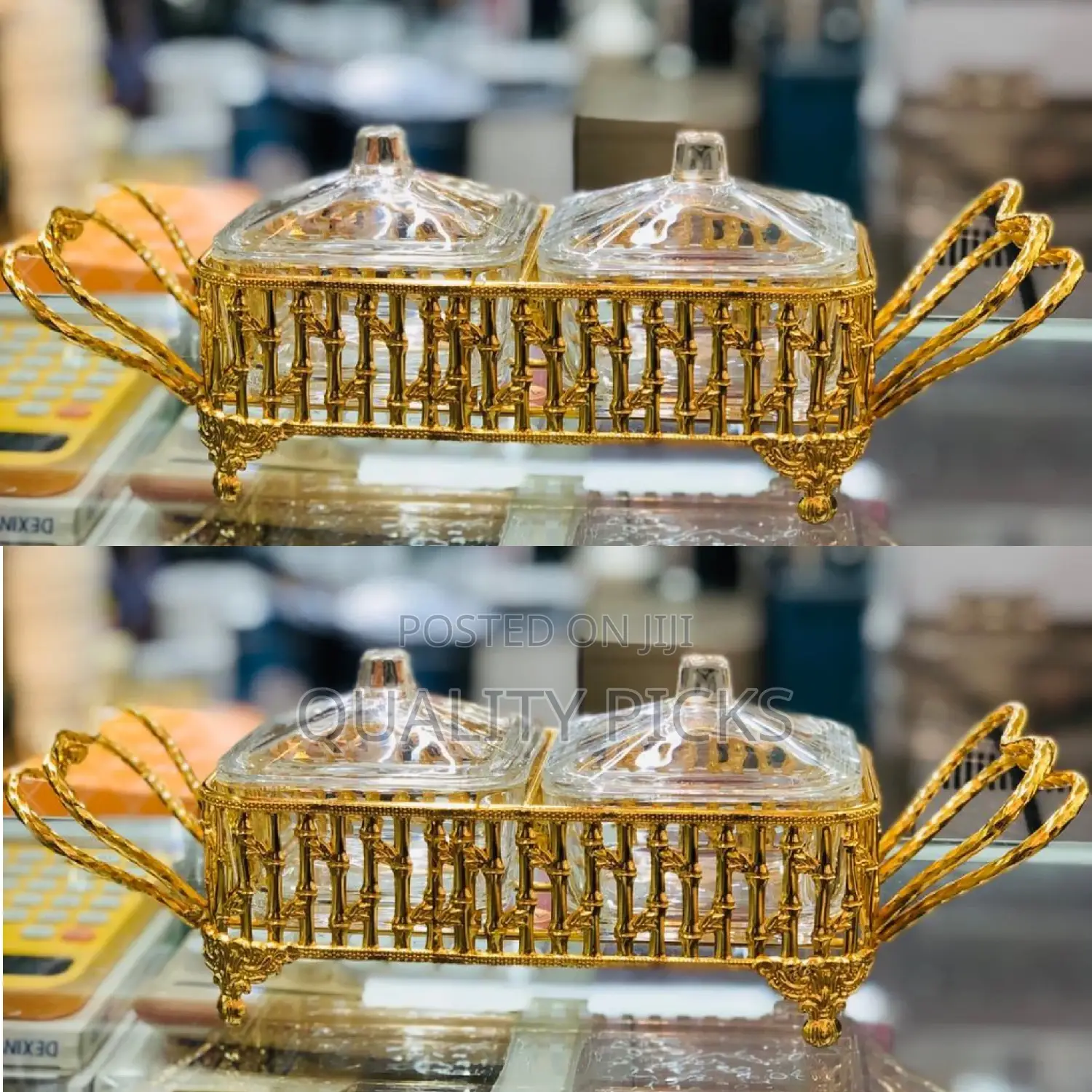 Glass Sugar Bowl Set
