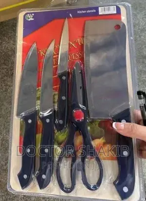 New Wooden Chopping Board With Knife Set