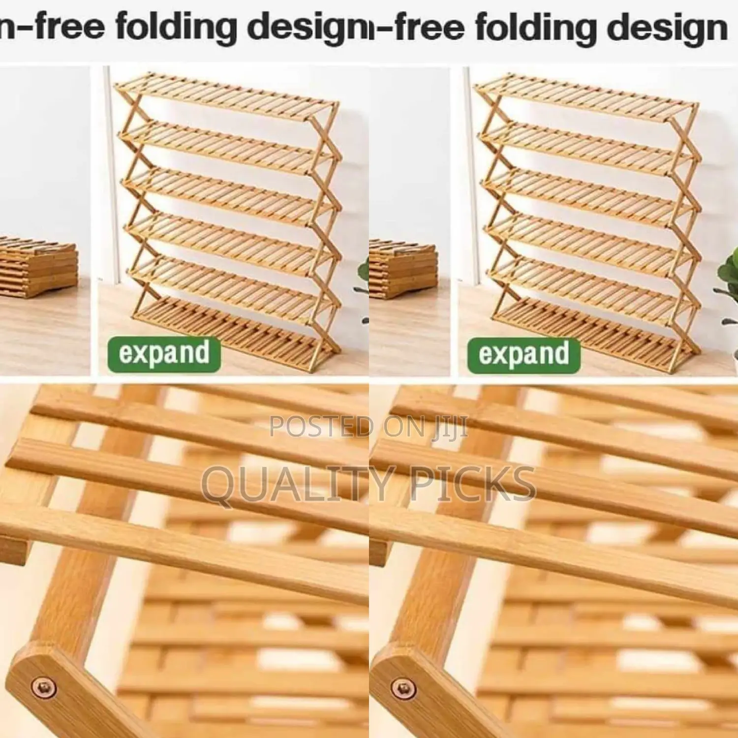Foldable Wooden Shoe Rack