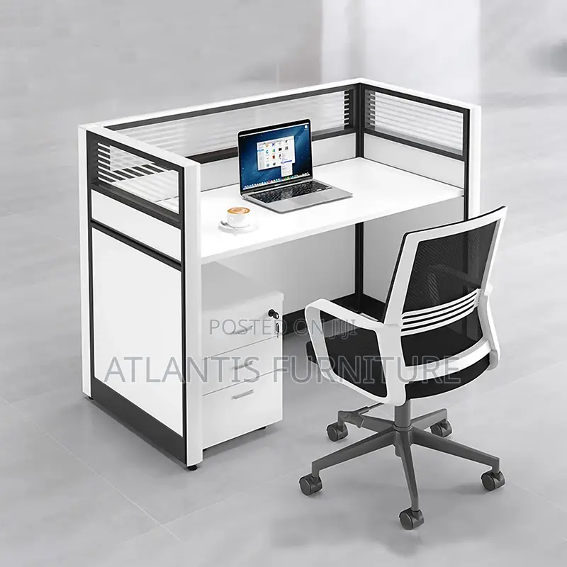 A Well Crafted Workstation With a Mobile Lockable Drawers