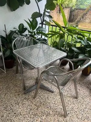 Aluminium Table With Two Chairs