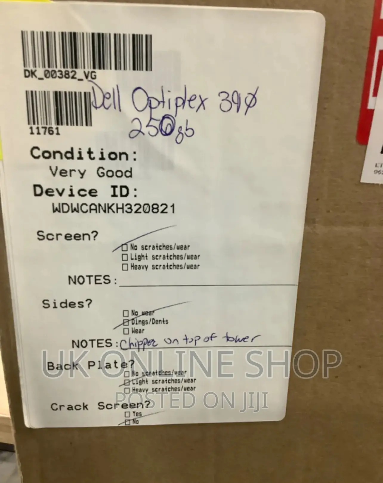Desktop Computer Dell OptiPlex 7010 4GB Intel Core I7 HDD 500GB