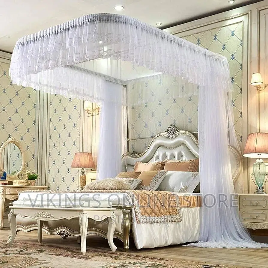 Two Stand Rail Mosquito Net-White