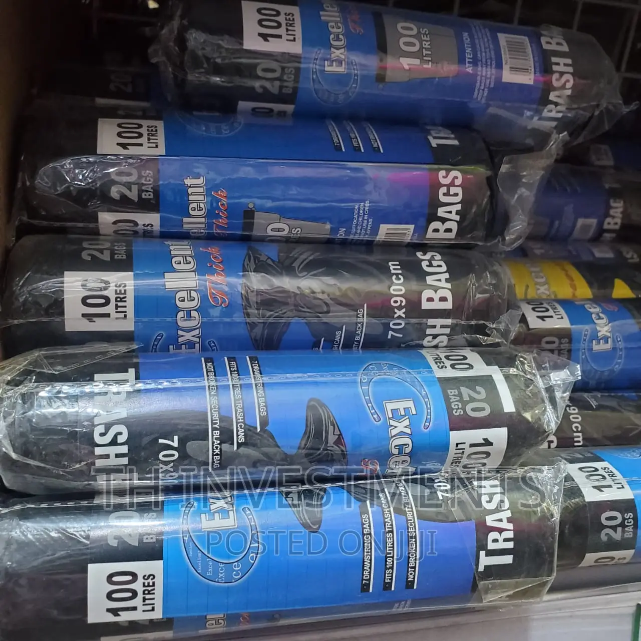 100litres Thick Trash Bags.