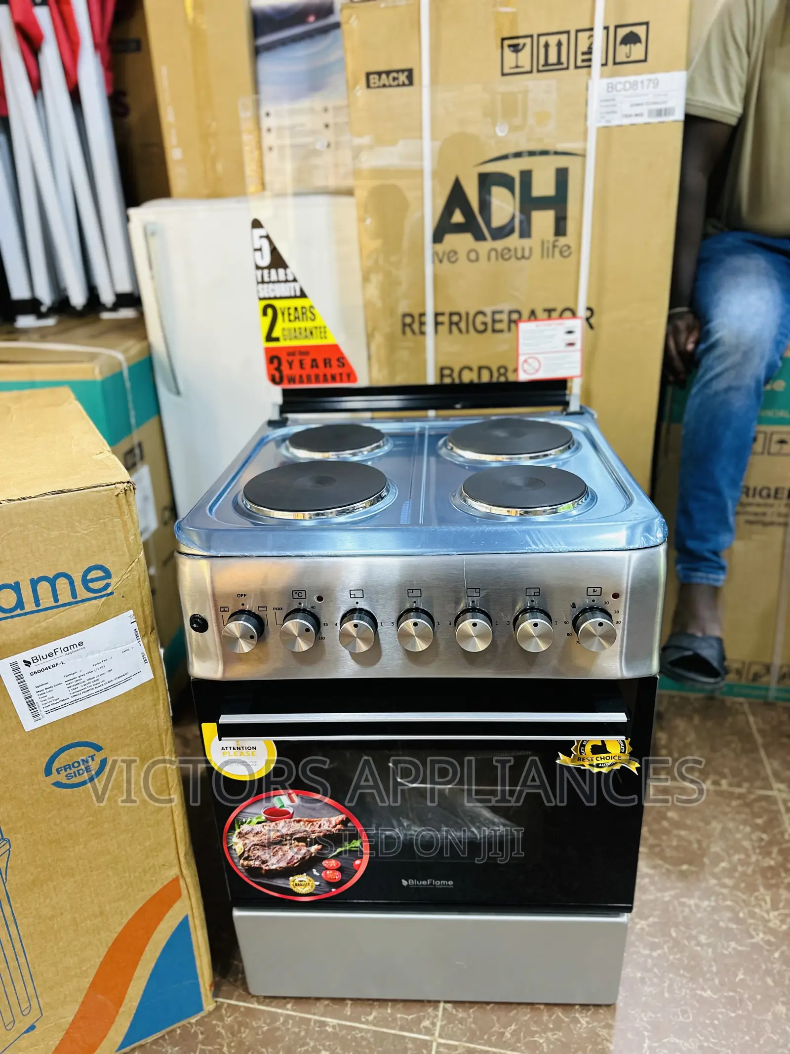 Blueflame Cooker With 4 Electric Plates 60x60cm Inox