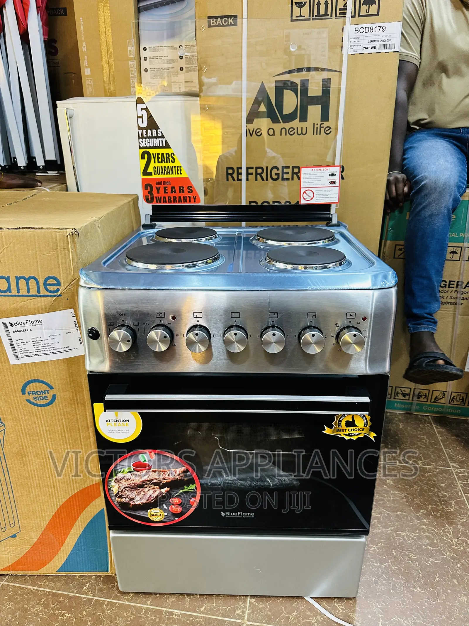 Blueflame 4 Electric Plates 60x60cm Cooker