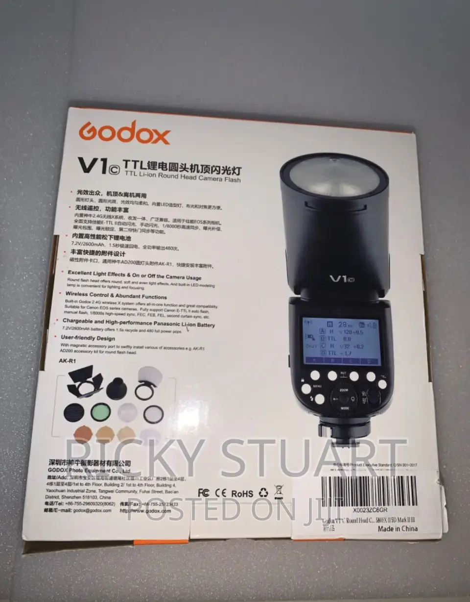Godox V1 Flash for Canon Nikon Sony Round Head