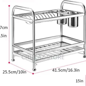 2layers Stainless Steel Dish Drainer Rack.